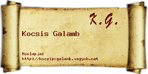 Kocsis Galamb névjegykártya